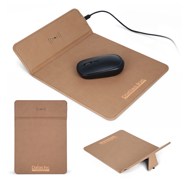 Leatherette Wireless Charging Mouse Pad.... from ASI 46755 Cosmo Promos