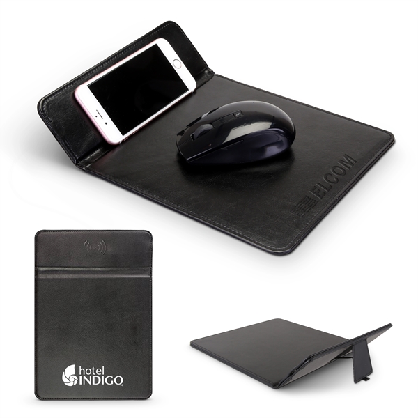 Leatherette Wireless Charging Mouse Pad.... from ASI 46755 Cosmo Promos