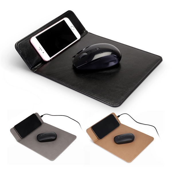 Leatherette Wireless Charging Mouse Pad.... from ASI 46755 Cosmo Promos