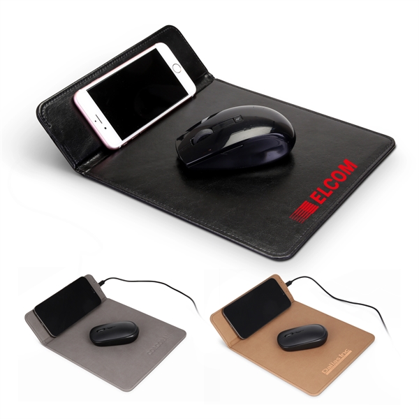 Leatherette Wireless Charging Mouse Pad.... from ASI 46755 Cosmo Promos