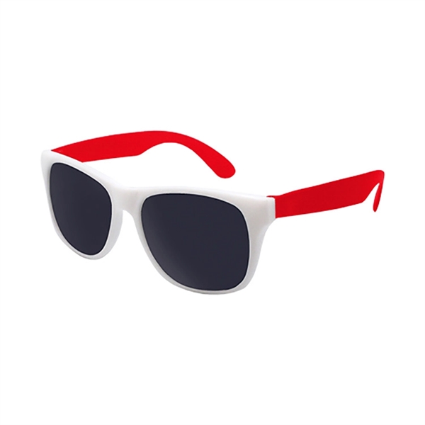 Plastic sunglasses with white frames and UV400 lenses.... from ASI 63549 Jornik Manufacturing Corp / Jornik