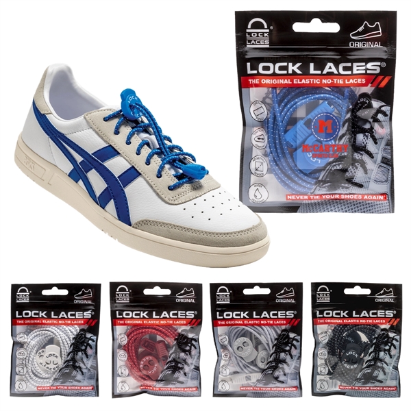 Pair of 48" elastic Lock Laces no-tie adjustable shoelaces with lock... from ASI 61125 Hit Promotional Products / Hit®