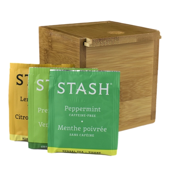 Customizable bamboo tea box with eight STASH® tea bags... from ASI 72657 Active Life Promo / Apres Ski Ingrain Promo