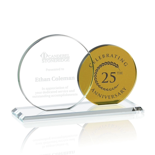 Starfire Award with 4" and 5" diameter round crystal mounted on... from ASI 84592 St Regis Group / St Regis