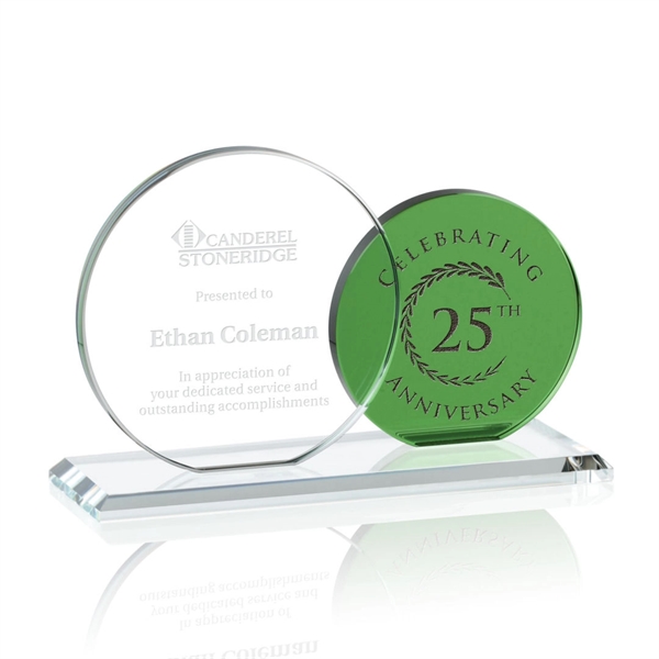 Starfire Award with 4" and 5" diameter round crystal mounted on... from ASI 84592 St Regis Group / St Regis