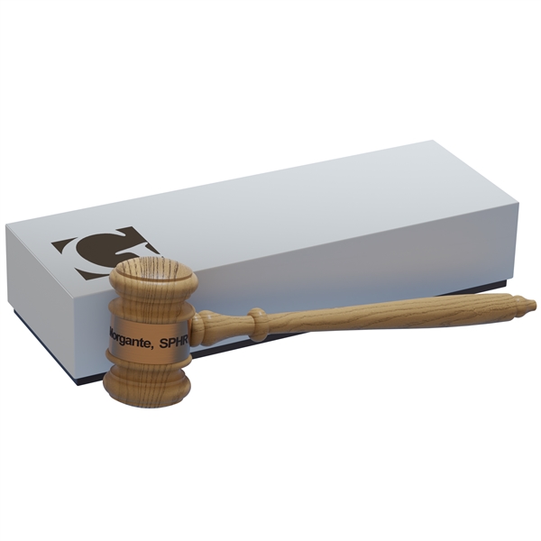Oak style gavel in gift box... from ASI 56020 The Gavel Company