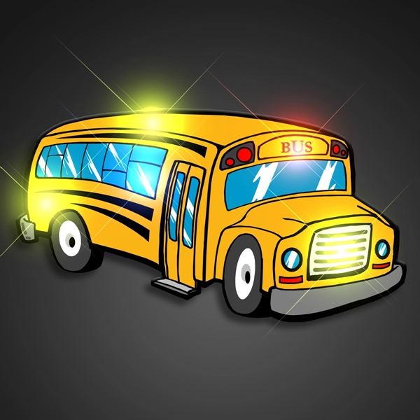 Flashing School Bus Pins. Blank Stock.... from ASI 34194 ALightPromos / Alight Promotional Products