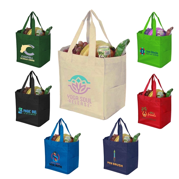 Pocketed Non-Woven Shopping Tote... from ASI 31517 Admart Products / Admart Line