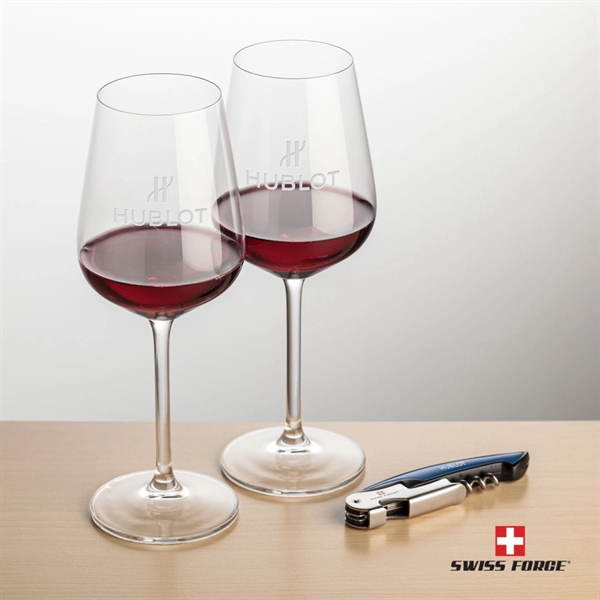 Giftset includes 2 Elderwood Stemmed wine glasses and Swiss Force® Impressive... from ASI 84592 St Regis Group