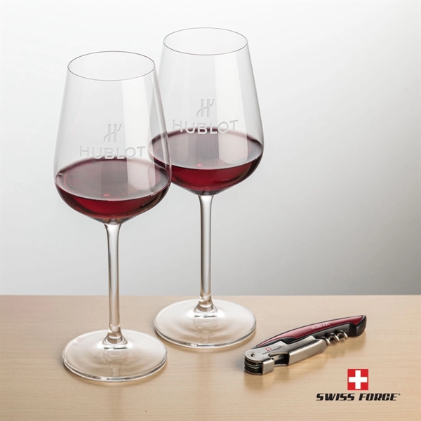 Giftset includes 2 Elderwood Stemmed wine glasses and Swiss Force® Impressive... from ASI 84592 St Regis Group
