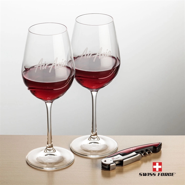 Giftset includes 2 Bartolo Stemmed wine glasses and Swiss Force® Impression... from ASI 84592 St Regis Group