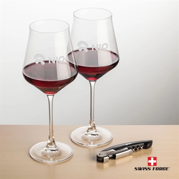 Giftset includes 2 Bretton Stemmed wine glasses and Swiss Force® Impressive... from ASI 84592 St Regis Group