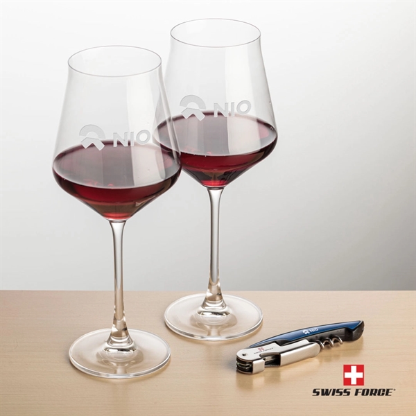 Giftset includes 2 Bretton Stemmed wine glasses and Swiss Force® Impressive... from ASI 84592 St Regis Group