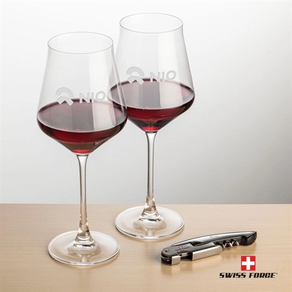 Giftset includes 2 Bretton Stemmed wine glasses and Swiss Force® Impressive... from ASI 84592 St Regis Group