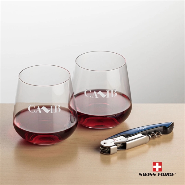 Giftset includes 2 Howden Stemless wine glasses and Swiss Force® Impressive... from ASI 84592 St Regis Group