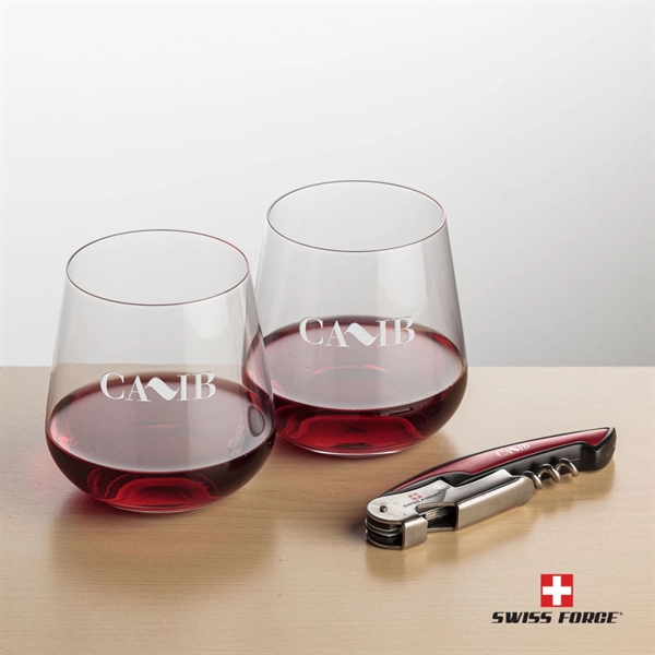 Giftset includes 2 Howden Stemless wine glasses and Swiss Force® Impressive... from ASI 84592 St Regis Group
