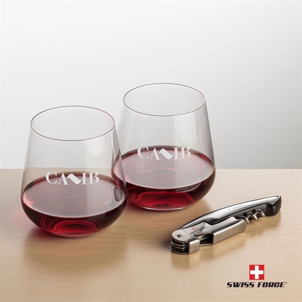Giftset includes 2 Howden Stemless wine glasses and Swiss Force® Impressive... from ASI 84592 St Regis Group