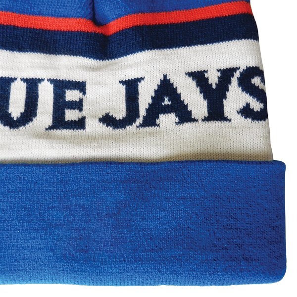 High quality, soft, and warm custom jacquard knit beanie with pom... from ASI 80228 Quinn