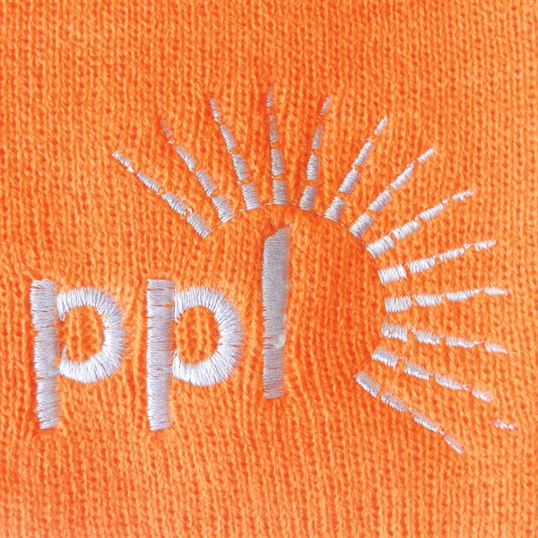 High quality, soft, and warm custom jacquard knit beanie with pom... from ASI 80228 Quinn