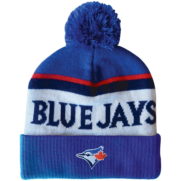 High quality, soft, and warm custom jacquard knit beanie with pom... from ASI 80228 Quinn