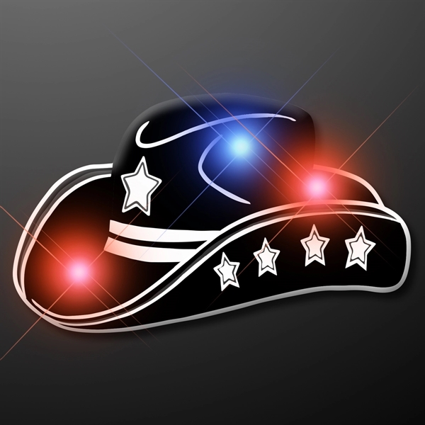 Blank or Imprinted. Country western black cowboy hat flashing pin.... from ASI 34194 ALightPromos / Alight Promotional Products