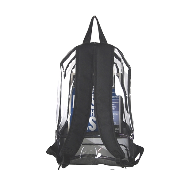 Clear PVC transparent backpack with black nylon net bottom compartment plus... from ASI 37218 Athena Promo (tm)