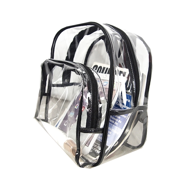 Clear PVC transparent tote bag with black net plus 1c1p silkscreen... from ASI 37218 Athena Promo (tm)