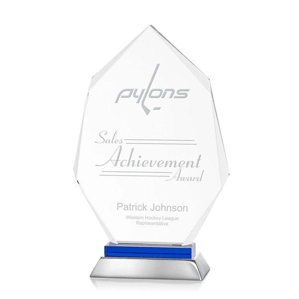 Unique optical award with blue optical and aluminum base.... from ASI 84592 St Regis Group / St Regis