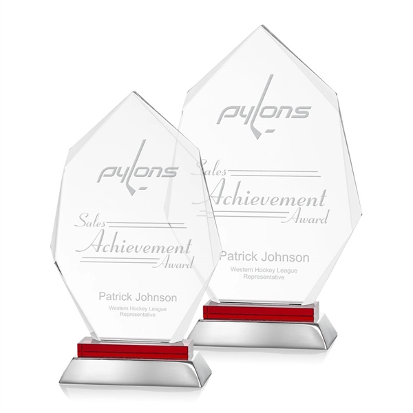 Unique optical award with red optical and aluminum base.... from ASI 84592 St Regis Group / St Regis