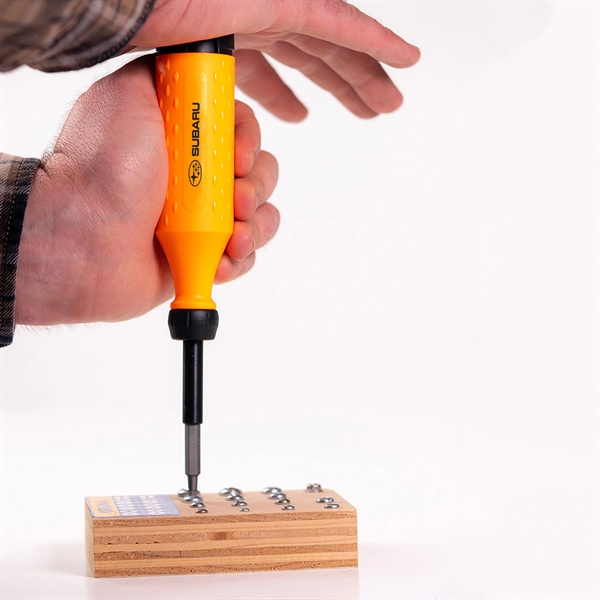 Eight-in-one multi-bit screwdriver measuring 7.5" with custom logo and color design.... from ASI 46170 Compass Industries Inc