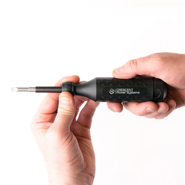 Eight-in-one multi-bit screwdriver measuring 7.5" with custom logo and color design.... from ASI 46170 Compass Industries Inc