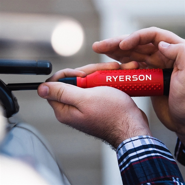 Multi-bit, 15-in-1 screwdriver  measuring 8.5" long with customizable colors and... from ASI 46170 Compass Industries Inc