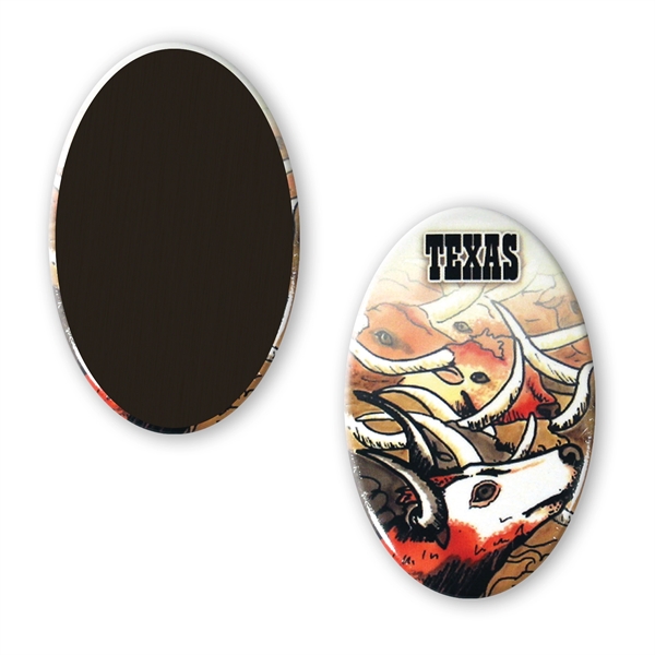 Oval metal shell button magnet with a full magnet back.... from ASI 93520 Ventura Inc