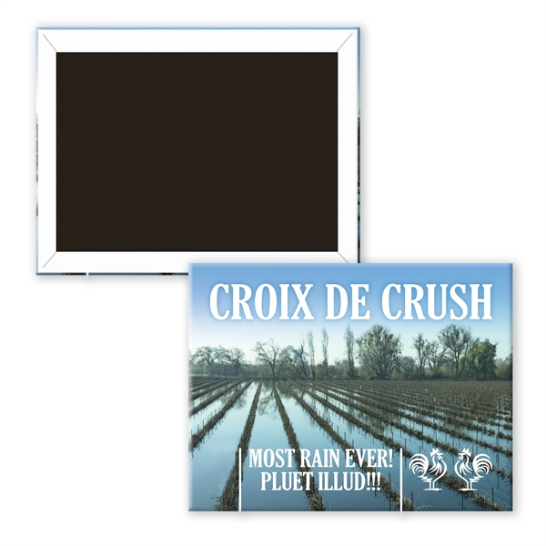 Rectangle 1 1/2" x 2" button magnet produced using a metal... from ASI 93520 Ventura Inc