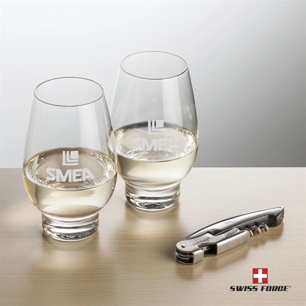 Giftset includes 2 Glenarden Stemless wine glasses and Swiss Force® Impressive... from ASI 84592 St Regis Group