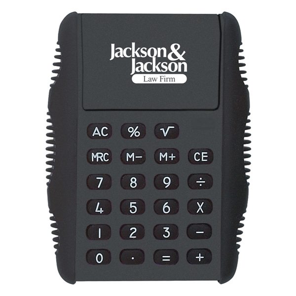 Flip calculator with soft touch keys and side grips for ultimate... from ASI 61125 Hit Promotional Products / Hit®