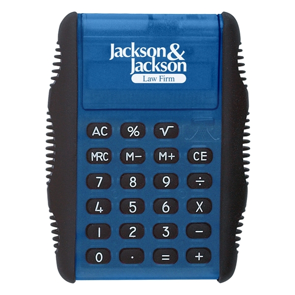 Flip calculator with soft touch keys and side grips for ultimate... from ASI 61125 Hit Promotional Products / Hit®