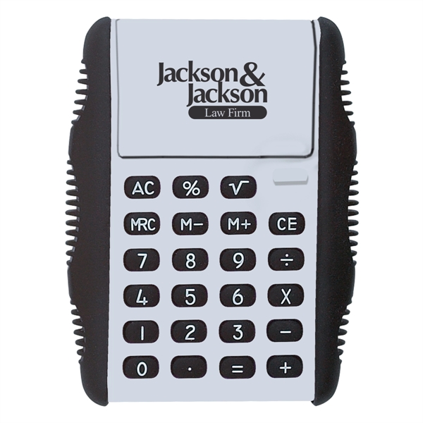 Flip calculator with soft touch keys and side grips for ultimate... from ASI 61125 Hit Promotional Products / Hit®