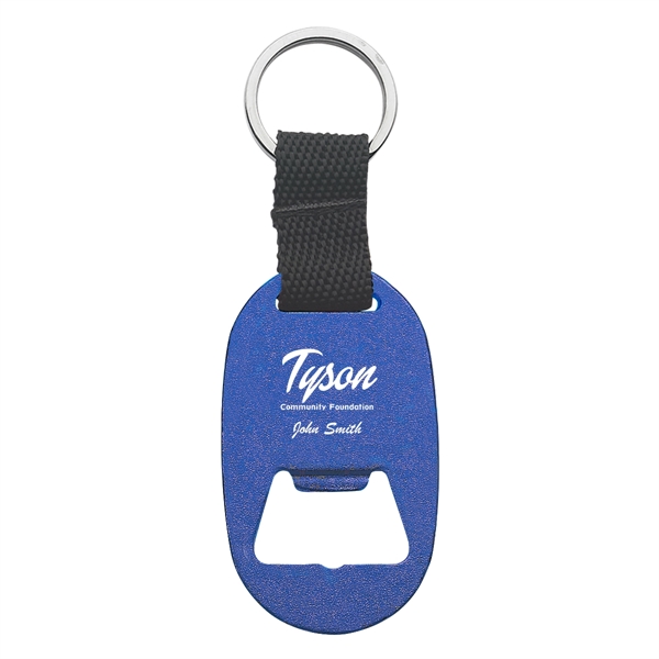 Metal Key Tag with Bottle Opener with Strap And Split Ring.... from ASI 61125 Hit Promotional Products / Hit®