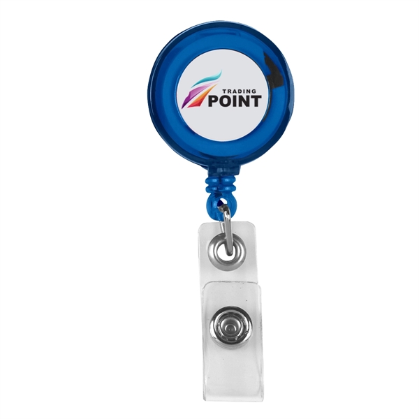 Badge holder with 24" retractable cord and white laminated label.... from ASI 61125 Hit Promotional Products / Hit®