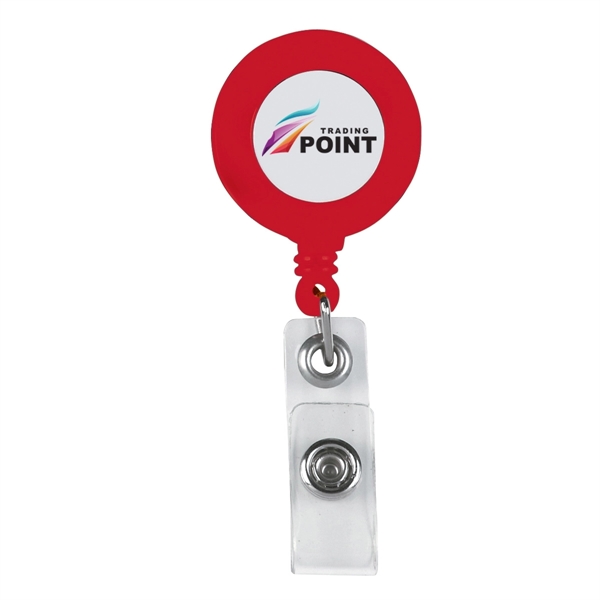 Badge holder with 24" retractable cord and white laminated label.... from ASI 61125 Hit Promotional Products / Hit®