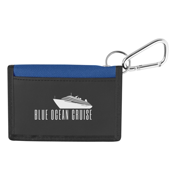 Hook and loop closure wallet with carabiner and outside front pocket.... from ASI 61125 Hit Promotional Products / Hit®