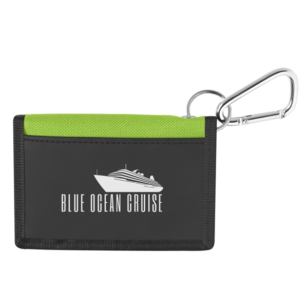 Hook and loop closure wallet with carabiner and outside front pocket.... from ASI 61125 Hit Promotional Products / Hit®