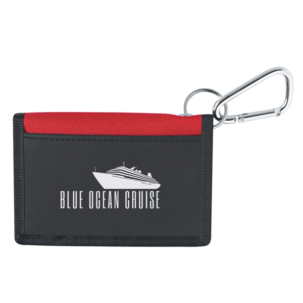 Hook and loop closure wallet with carabiner and outside front pocket.... from ASI 61125 Hit Promotional Products / Hit®
