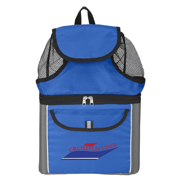 Beach backpack with mesh top compartment and adjustable padded shoulder straps.... from ASI 61125 Hit Promotional Products / Hit®