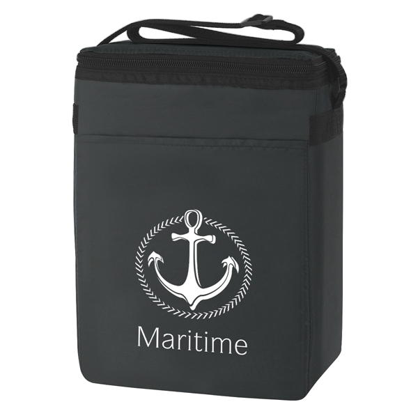 12 pack cooler made of 210 Denier Polyester with adjustable shoulder... from ASI 61125 Hit Promotional Products / Hit®