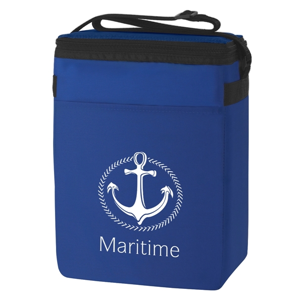 12 pack cooler made of 210 Denier Polyester with adjustable shoulder... from ASI 61125 Hit Promotional Products / Hit®