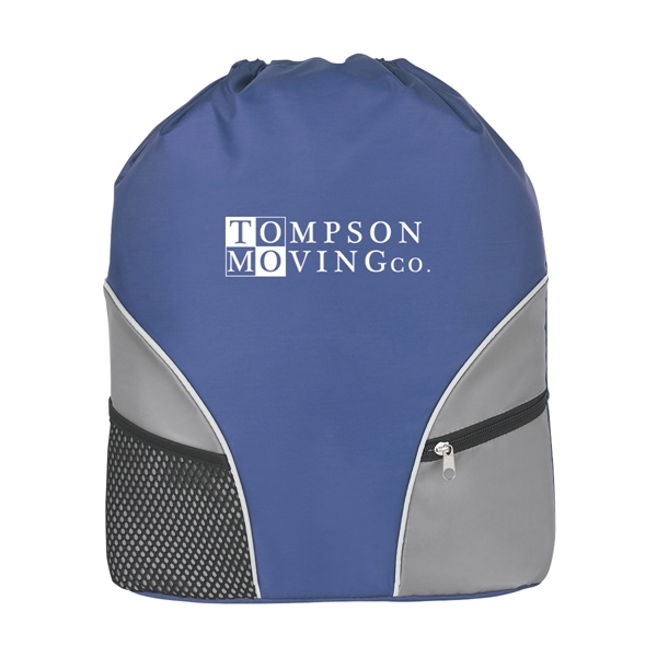 Drawstring backpack made of 210 denier polyester with 2 outside pockets.... from ASI 61125 Hit Promotional Products / Hit®