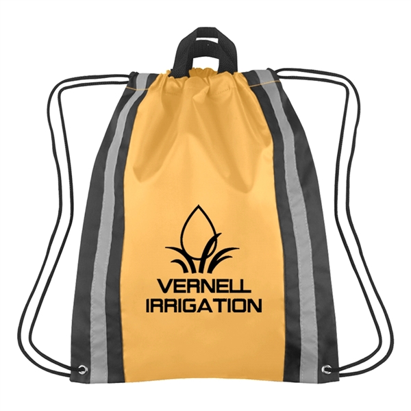 Small reflective drawstring sports pack with reinforced eyelets, 13 1/2" x... from ASI 61125 Hit Promotional Products / Hit®