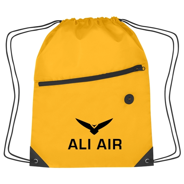 Sports pack with drawstring closure and large front zippered pocket.... from ASI 61125 Hit Promotional Products / Hit®